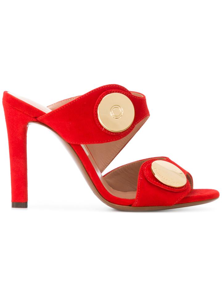 L'autre Chose Gold-toned Embellishment Mules - Red