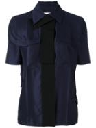 Victoria Victoria Beckham Flap Pockets Shirt, Women's, Size: 8, Blue, Silk/cotton/polyester/viscose