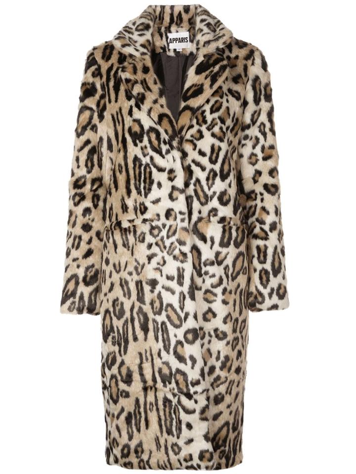Apparis Long Leopard-print Jacket - Neutrals