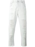 Versus - Distressed Raw Edge Jeans - Men - Cotton/polyester - 28, White, Cotton/polyester