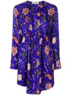 Diane Von Furstenberg Gathered Floral Dress - Blue