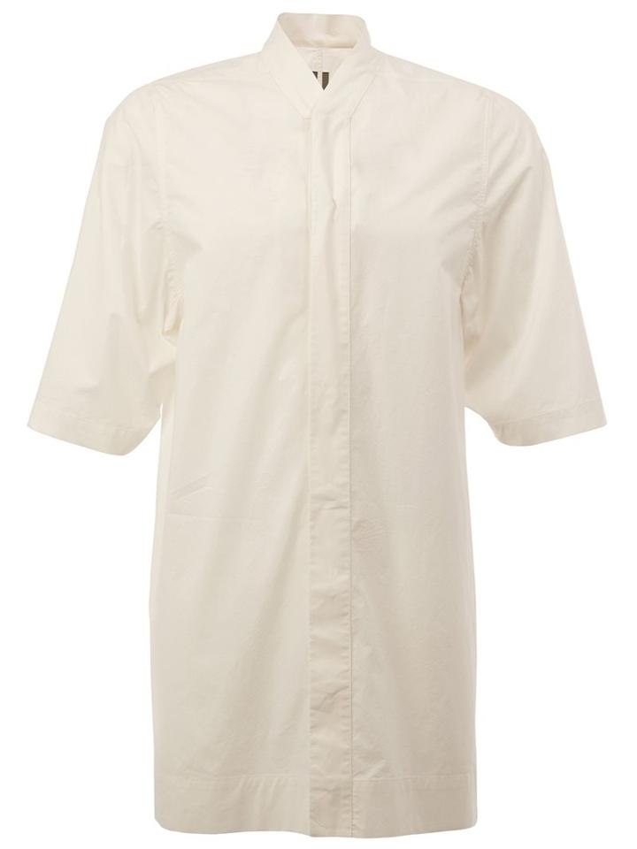 Rick Owens Stand Up Collar Shirt, Men's, Size: 48, White, Cotton