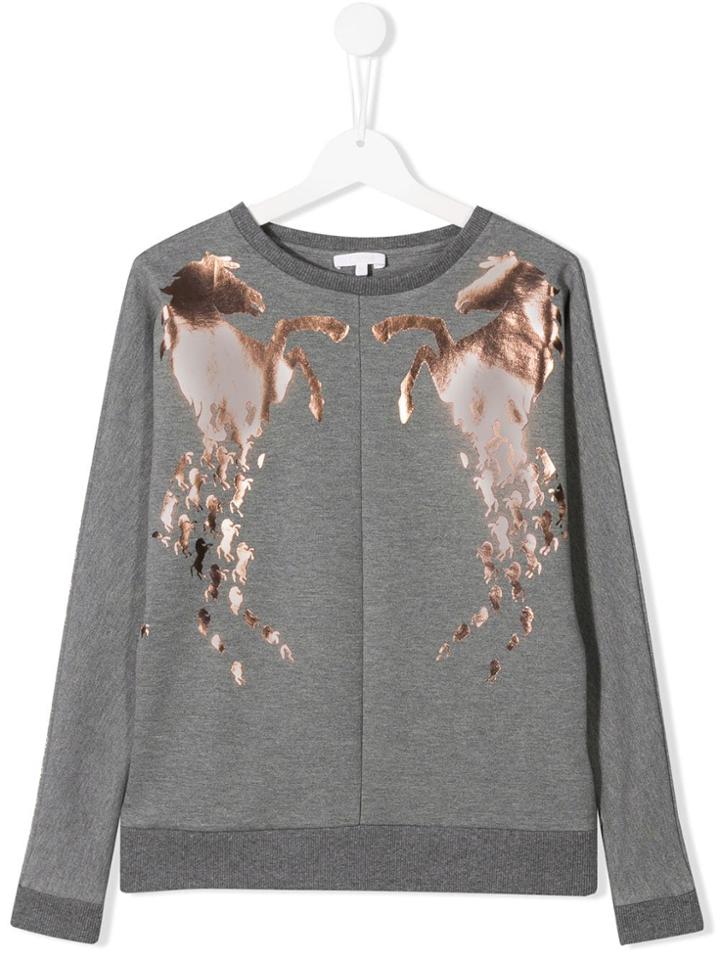 Chloé Kids Pony Print Top - Grey