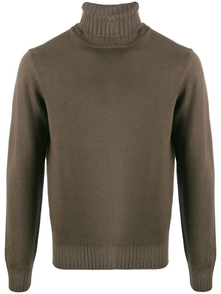 Dell'oglio Mastice Ribbed Roll-neck Jumper - Brown