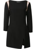 Haney 'annie' Mesh Shoulder Dress, Women's, Size: 6, Black, Spandex/elastane/silk