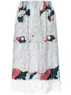 Comme Des Garçons Comme Des Garçons Laser-cut Floral Midi Skirt -