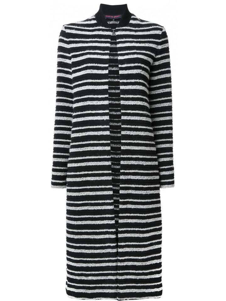 Martin Grant Striped Cardi-coat - Black