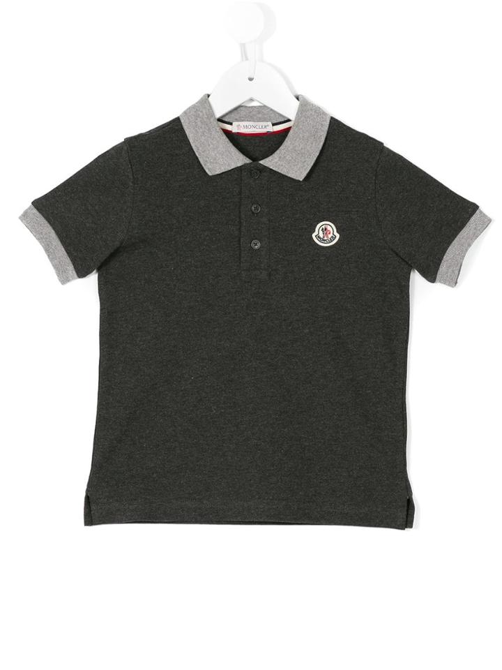 Moncler Kids Color Block Polo Shirt - Grey