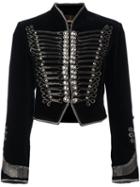 Roberto Cavalli Majorette Cropped Jacket, Women's, Size: 40, Blue, Cotton/viscose