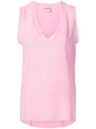 Nude V-neck Top - Pink