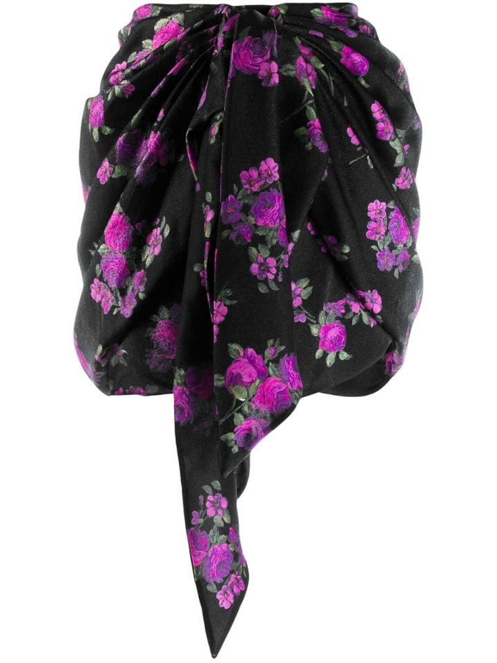Magda Butrym Floral Print Short Skirt - Black