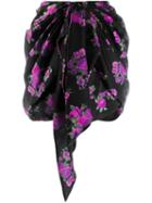 Magda Butrym Floral Print Short Skirt - Black
