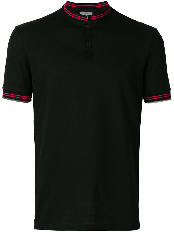 Lanvin Mandarin Collar Polo Shirt - Black