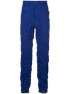 Facetasm Crumpled Straight Jeans - Blue