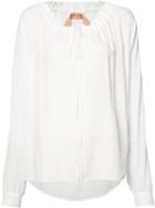 No21 - Drawstring Neck Blouse - Women - Silk/cotton - 40, White, Silk/cotton