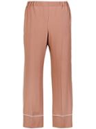 No21 Cropped Wide-leg Trousers - Pink & Purple