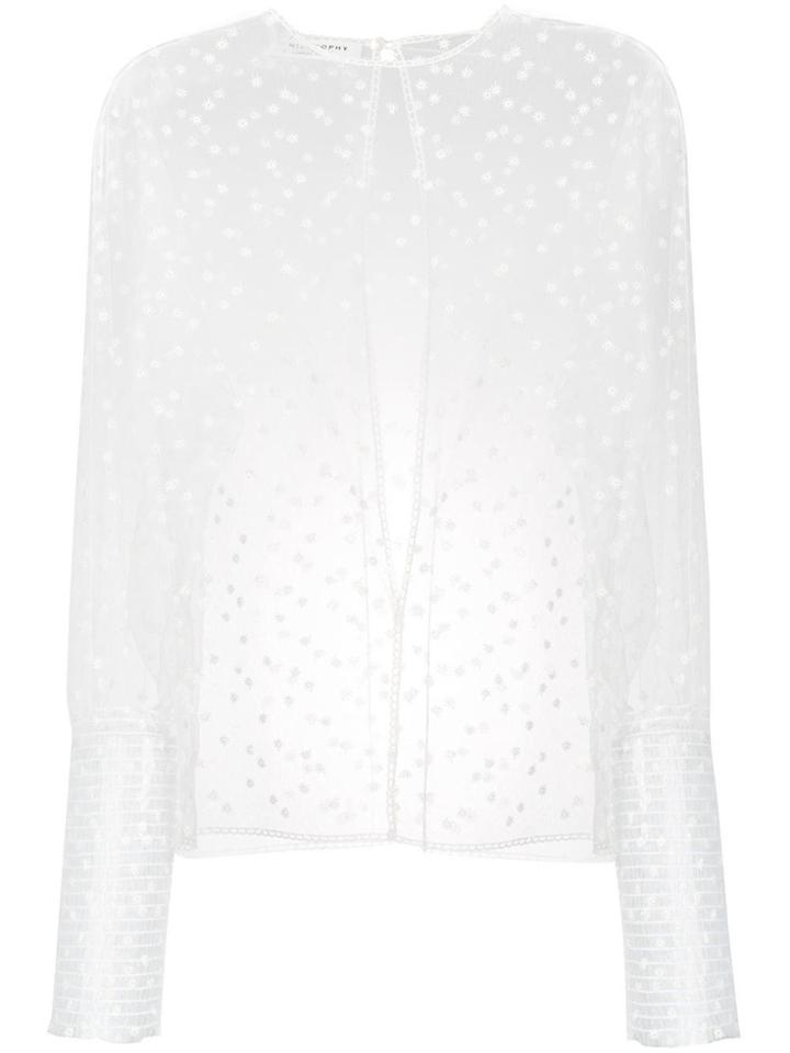 Philosophy Di Lorenzo Serafini Sheer Embroidered Blouse - White
