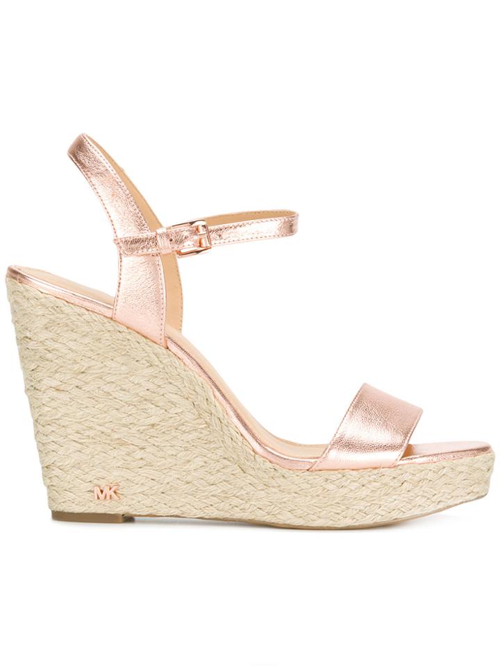 Michael Michael Kors Jill Studded Wedge Sandals - Pink & Purple