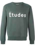 Études Logo Print Sweatshirt, Men's, Size: Medium, Green, Cotton/polycarbonite