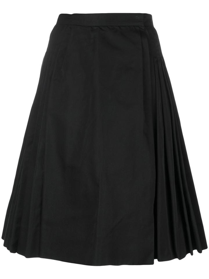 Yves Saint Laurent Vintage Pleated Midi-skirt - Black