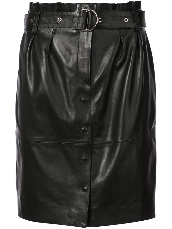 Iro Belted Button Skirt - Black