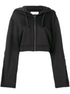 Faith Connexion Cropped Zipped Hoodie - Black