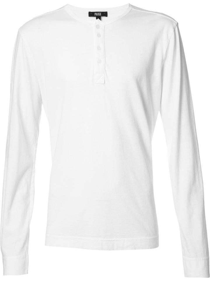 Paige Half Button T-shirt - White