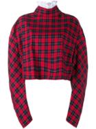 A.w.a.k.e Ruched Sleeve Cropped Sweatshirt