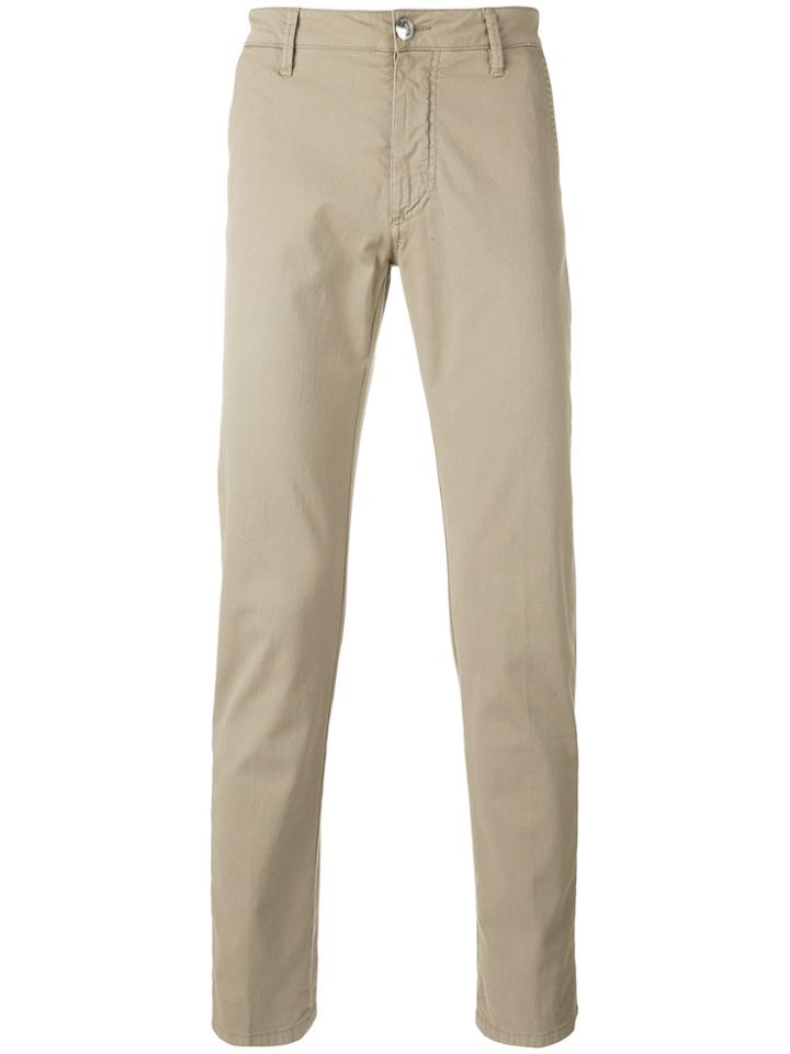 Barba Elton Slim-fit Trousers - Nude & Neutrals