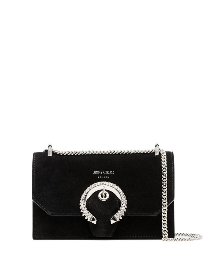 Jimmy Choo Paris Crystal Buckle Mini Bag - Black