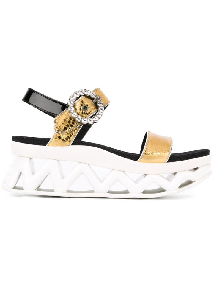 Marc By Marc Jacobs 'ninja Strass' Wave Sandals - Metallic