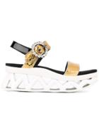 Marc By Marc Jacobs 'ninja Strass' Wave Sandals - Metallic