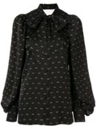 Christian Dada Love Print Satin Shirt - Black