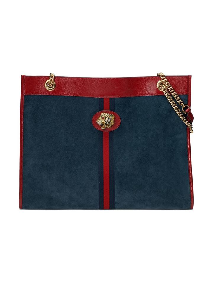 Gucci Large Tote With Tiger Head - Blue