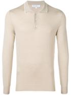 Salvatore Ferragamo Button-up Long Sleeved Polo - Nude & Neutrals