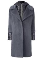 Herno Layered Coat, Women's, Size: 42, Grey, Wool/angora/silk/polyamide