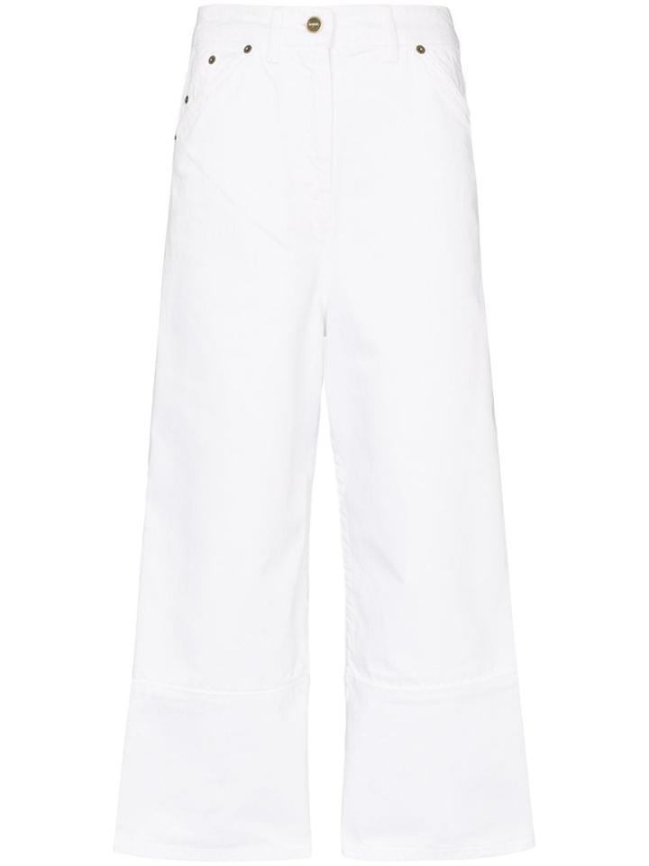 Jacquemus Straight Leg Cropped Jeans - White