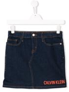 Calvin Klein Kids Teen Mini Denim Skirt - Blue