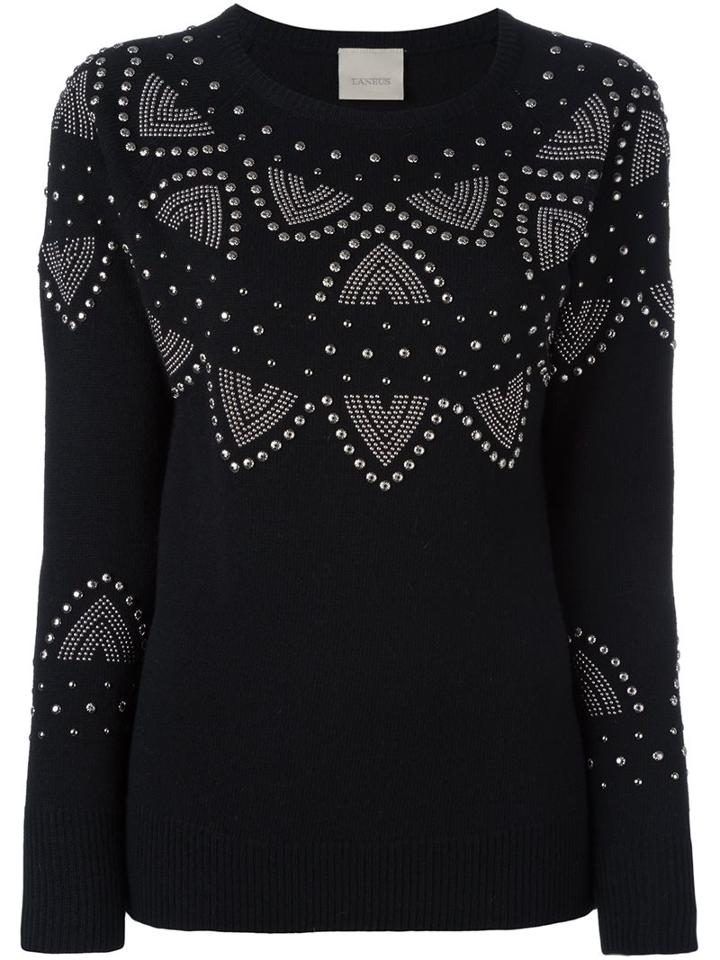 Laneus Studded Jumper, Women's, Size: 40, Black, Polyamide/viscose/angora/wool