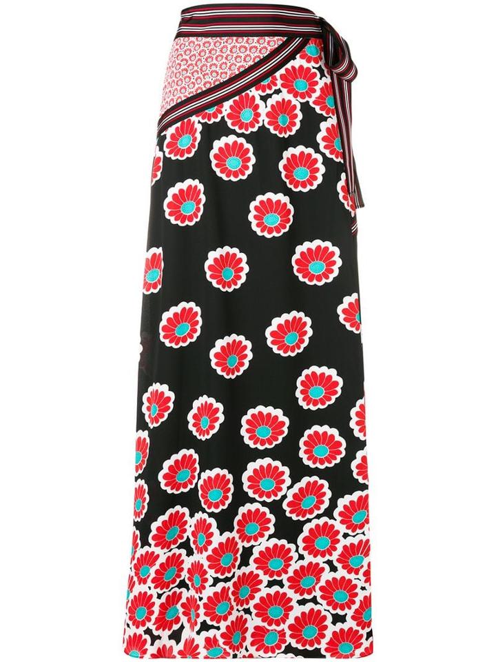 Diane Von Furstenberg Floral Print Skirt - Black