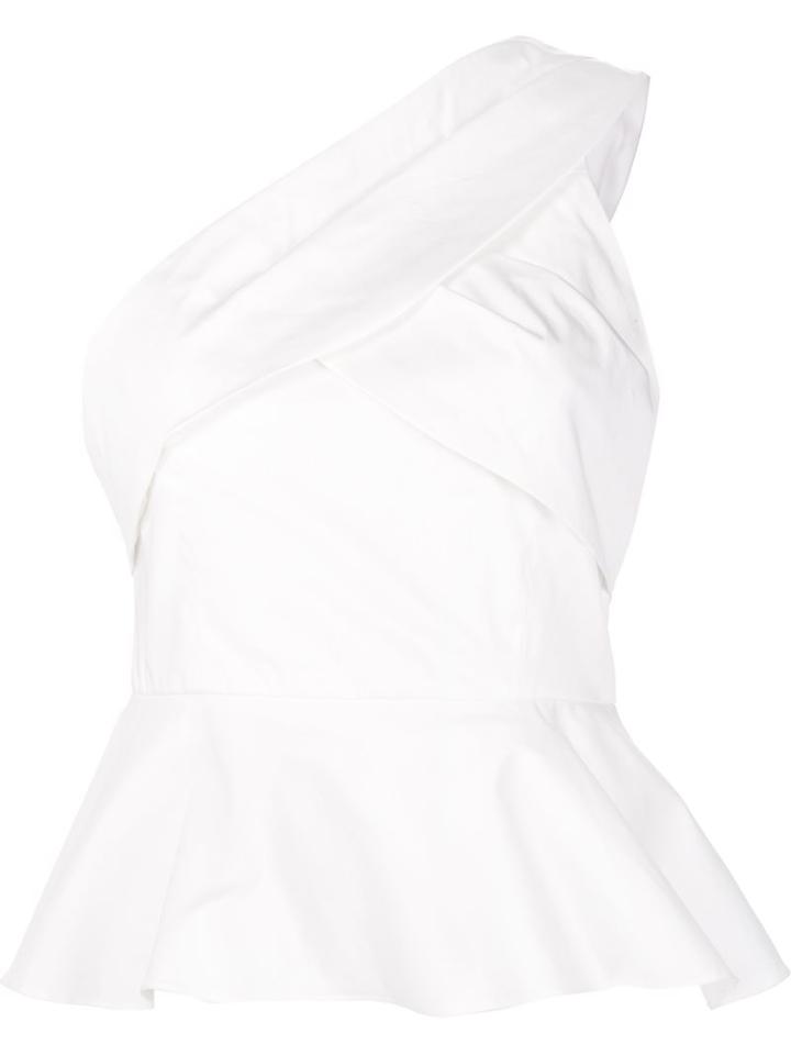 Zac Zac Posen One Shoulder Top, Women's, Size: 0, White, Cotton/spandex/elastane