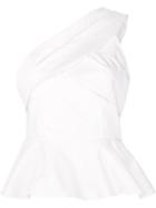 Zac Zac Posen One Shoulder Top, Women's, Size: 0, White, Cotton/spandex/elastane