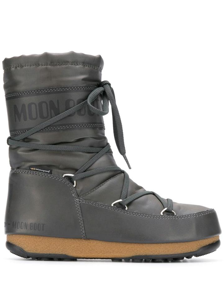 Moon Boot Lace-up Snow Boots - Grey