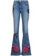3x1 Embroidered Flared Jeans, Women's, Size: 26, Blue, Cotton
