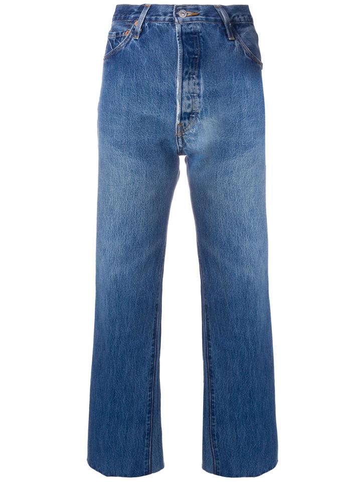 Re/done Stonewashed High Rise Jeans - Blue