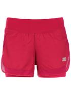 Track & Field Layered Shorts - Pink & Purple