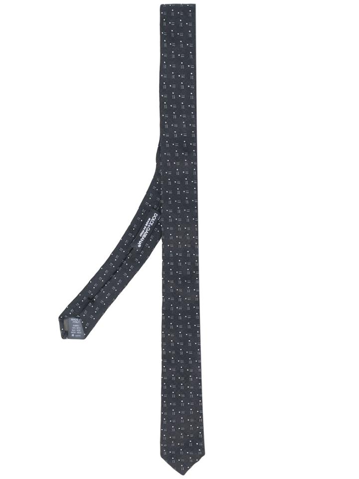 Dolce & Gabbana Slim Woven Tie - Black