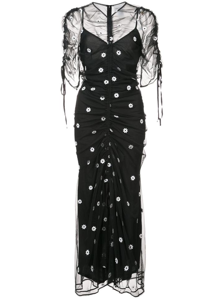 Alice Mccall Polka-dot Embroidered Dress - Black