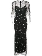 Alice Mccall Polka-dot Embroidered Dress - Black