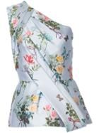 Monique Lhuillier Asymmetric Peplum Top - Pink